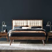 Paris Hardwood Queen Size Bed Frame | Walnut gallery detail image