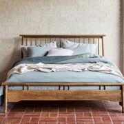 Rome Double Size Hardwood Bed Frame | Rustic Walnut gallery detail image