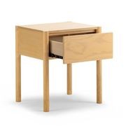 Zyler 1 Drawer Bedside Table | Light Ash gallery detail image
