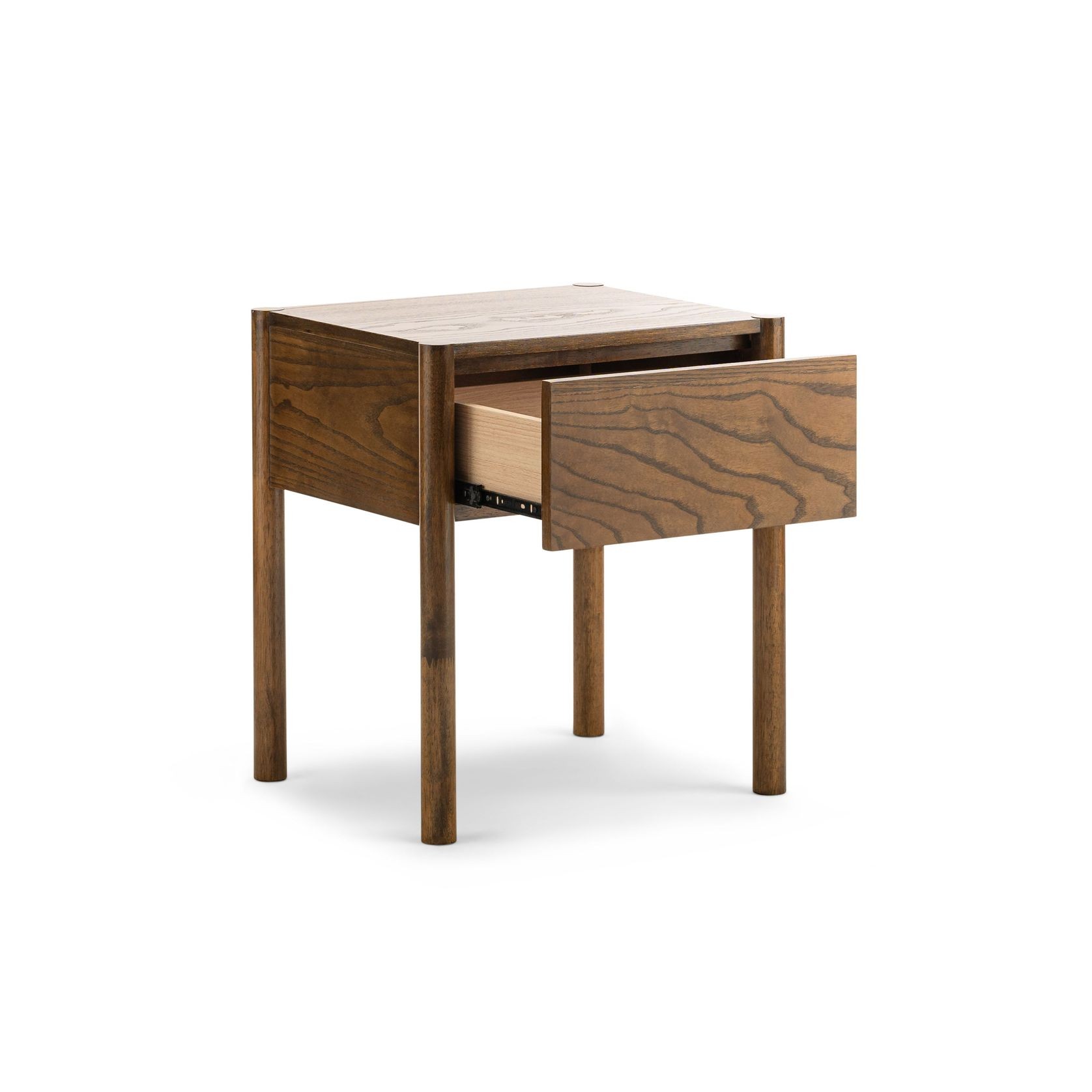 Zyler 1 Drawer Bedside Table | Dark Ash gallery detail image