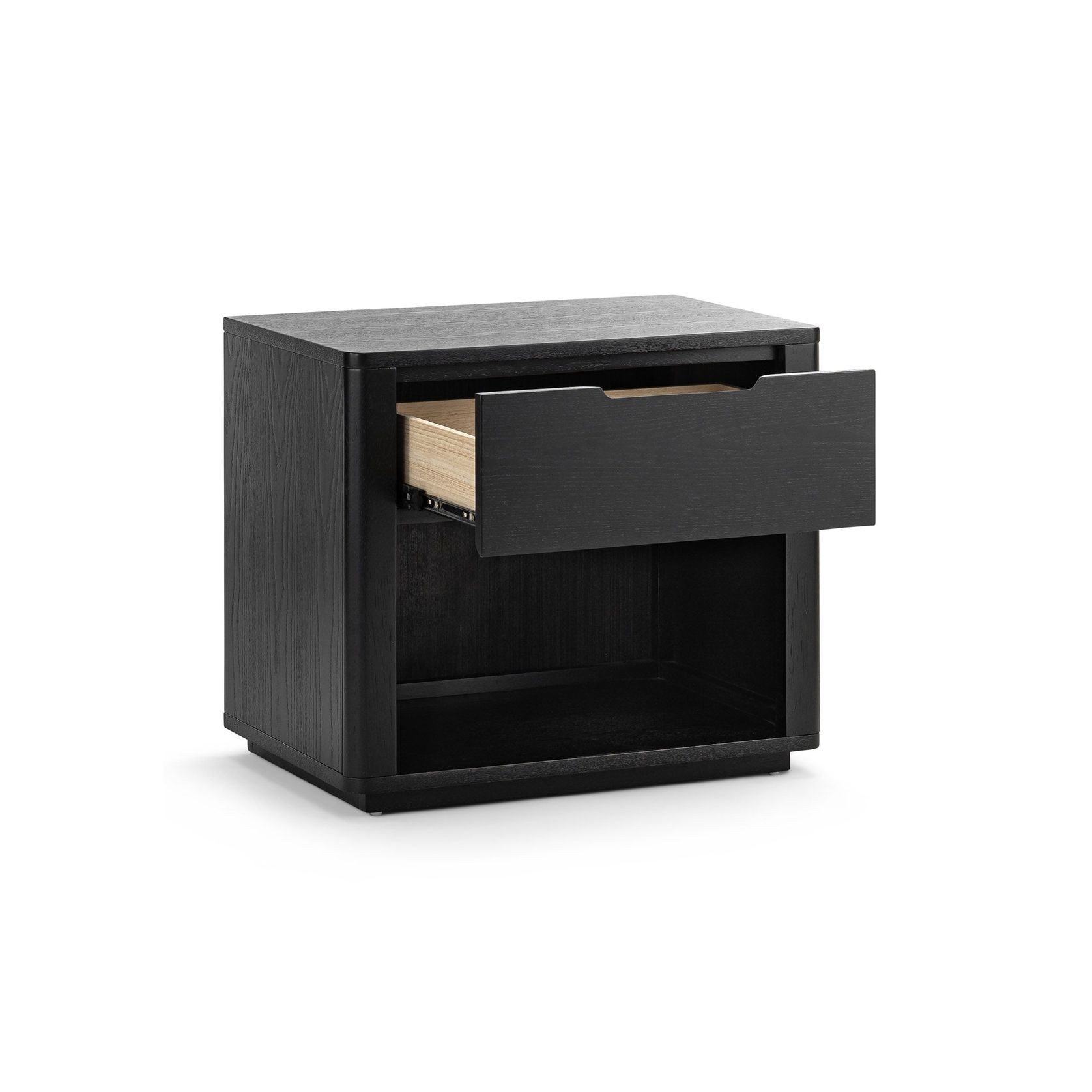 Marcus 1 Drawer Bedside Table | Black gallery detail image