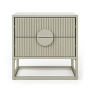 Braxton 2 Drawer Ripple Slatted Bedside Table | Putty gallery detail image