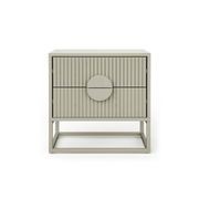 Braxton 2 Drawer Ripple Slatted Bedside Table | Putty gallery detail image