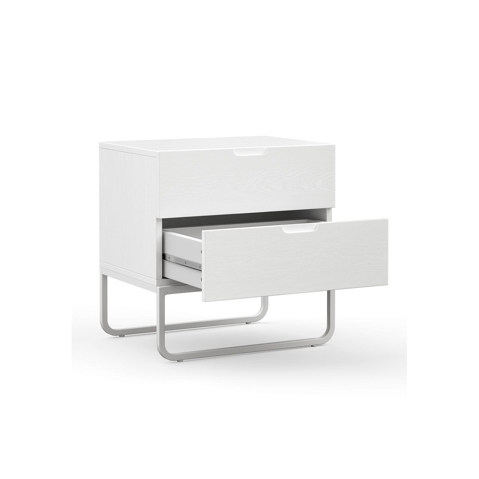 Dante 2 Drawer Bedside Table | White Oak gallery detail image