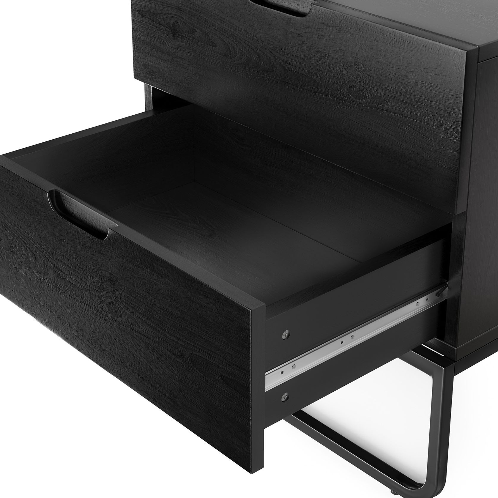 Dante 2 Drawer Bedside Table | Black Oak gallery detail image