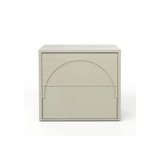 Aurora 2 Drawer Arch Bedside Table | Putty Oak gallery detail image