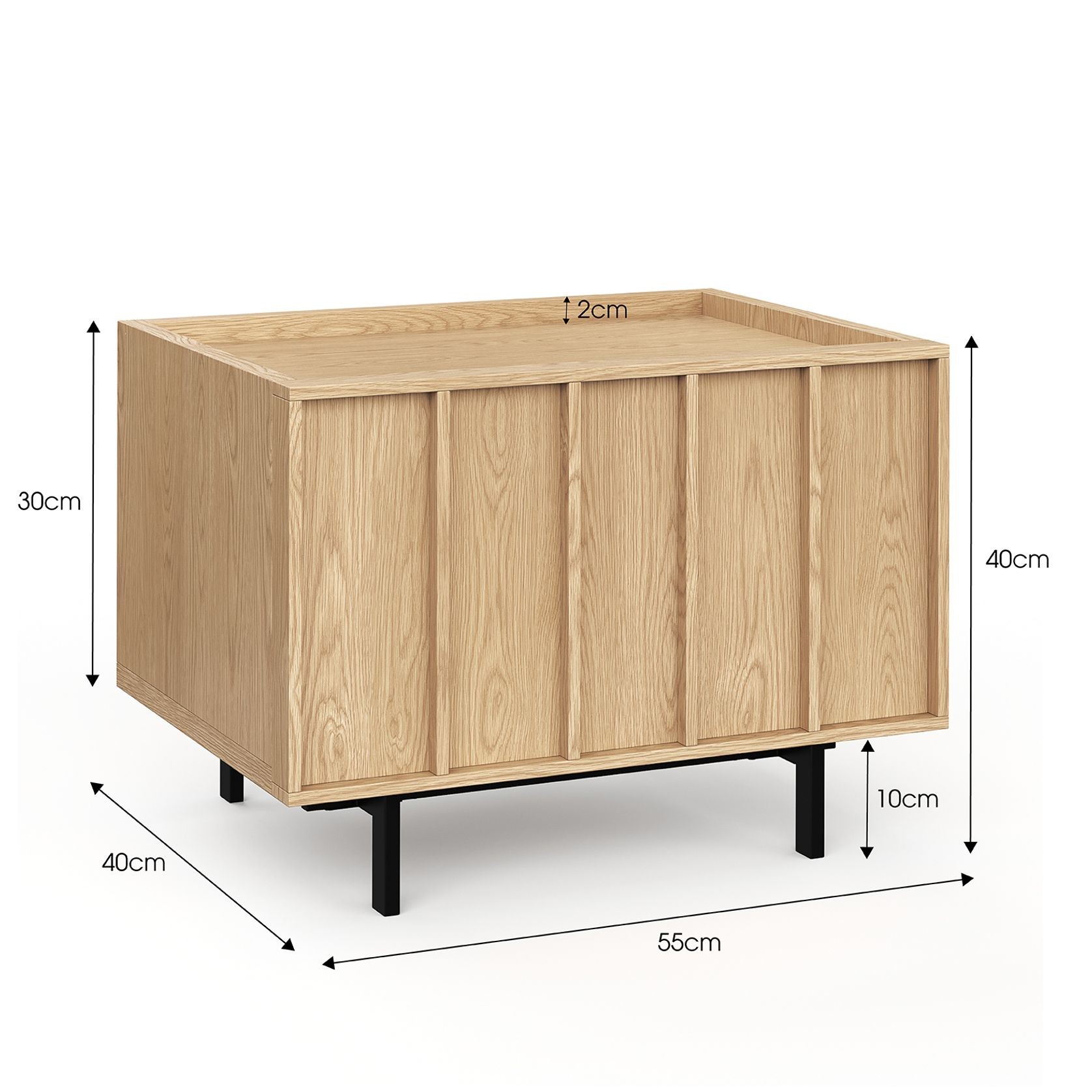 Linea 1 Drawer Bedside Table | Natural Oak gallery detail image