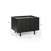 Linea 1 Drawer Bedside Table | Black Oak gallery detail image