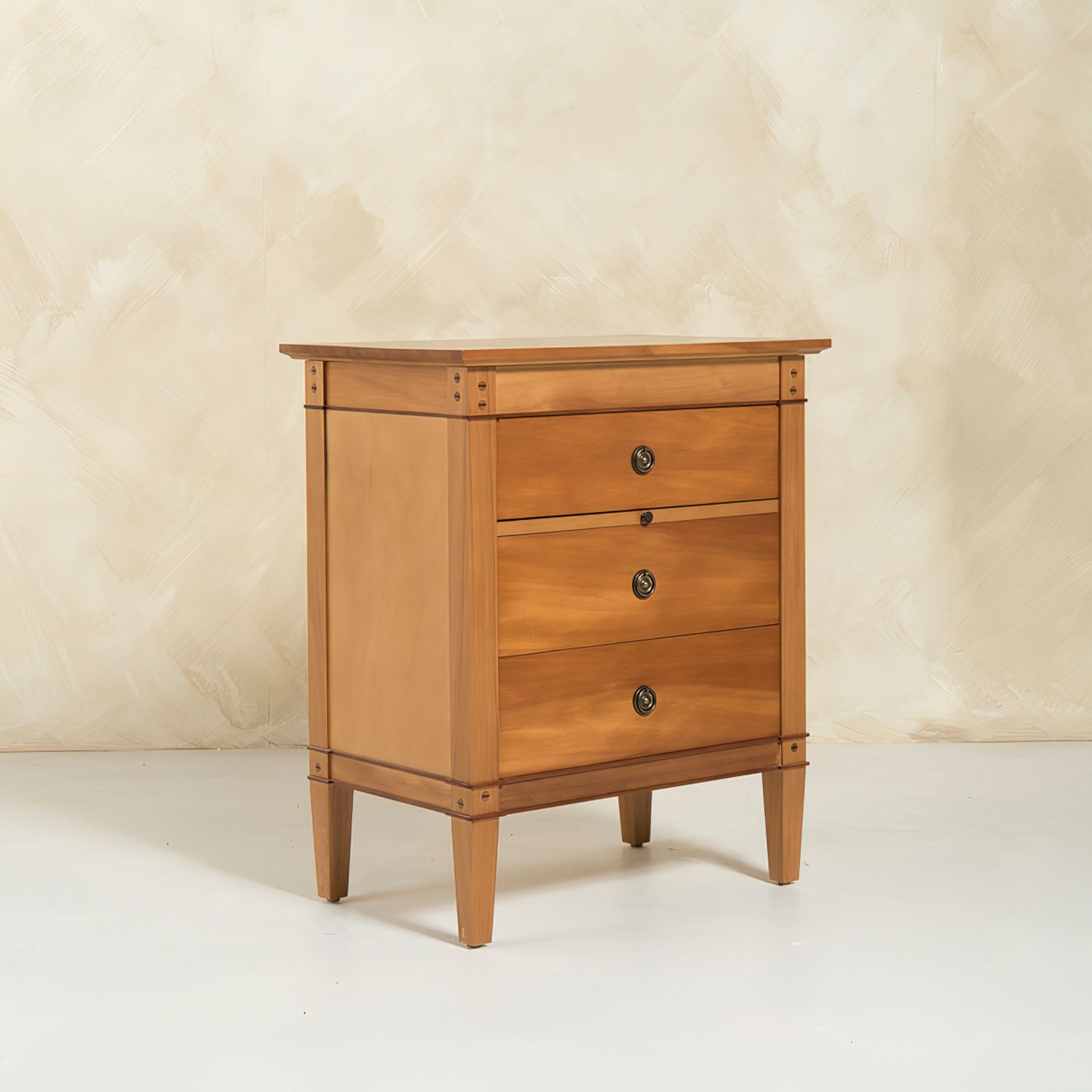 Trenail Bedside Cabinet 3 Drawer/Slide gallery detail image