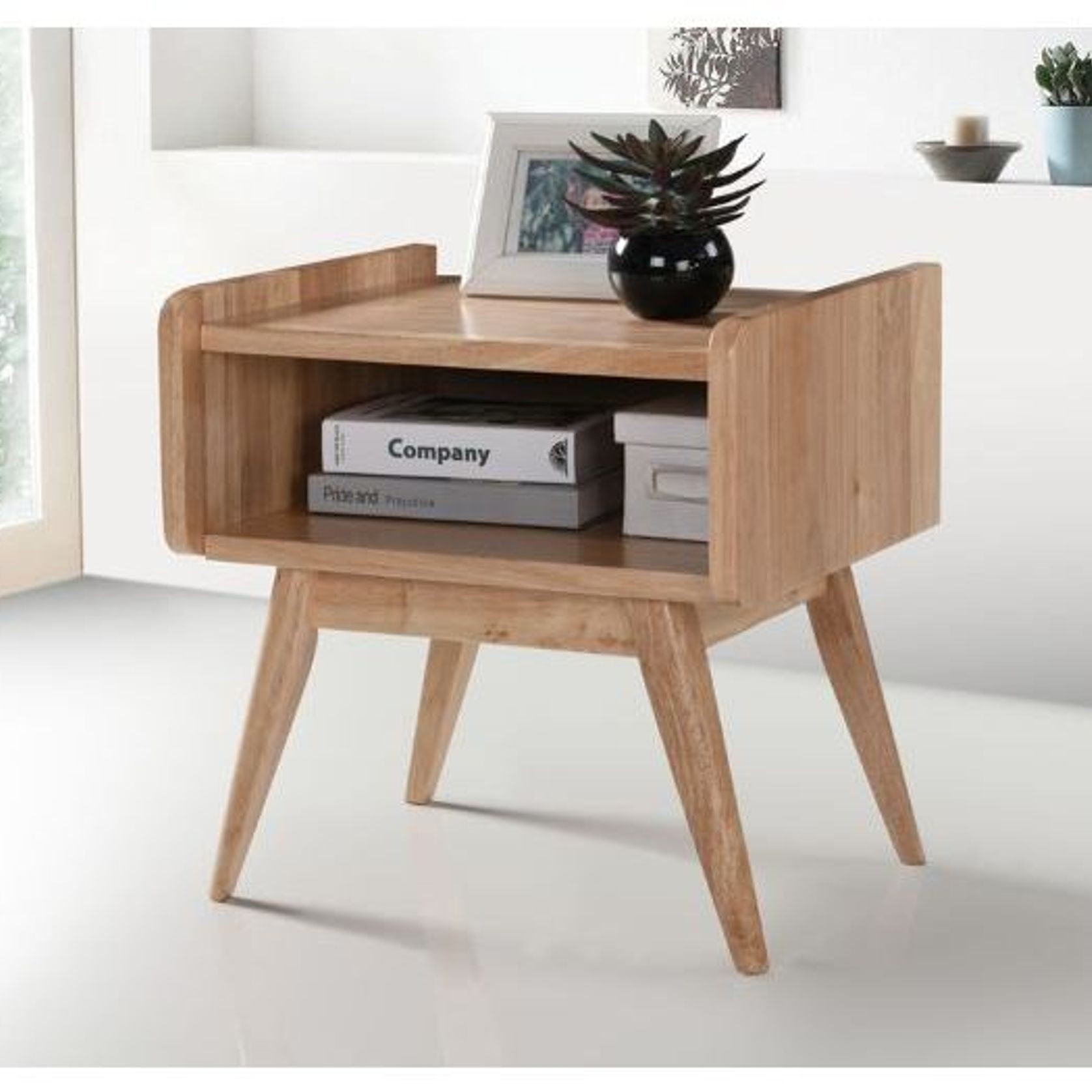 Finn Bedside Table | Natural Hardwood gallery detail image