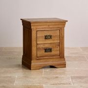 French Rustic Solid Oak Bedside Table gallery detail image