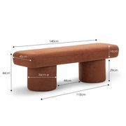 Nico 140cm Bench Seat | Rust Orange gallery detail image