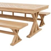 Darlington Outdoor 2.5mTeak Timber Dining Set w/Benches gallery detail image