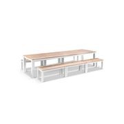 Balmoral 3.55m Teak Top Aluminium Table with Bench Seat gallery detail image