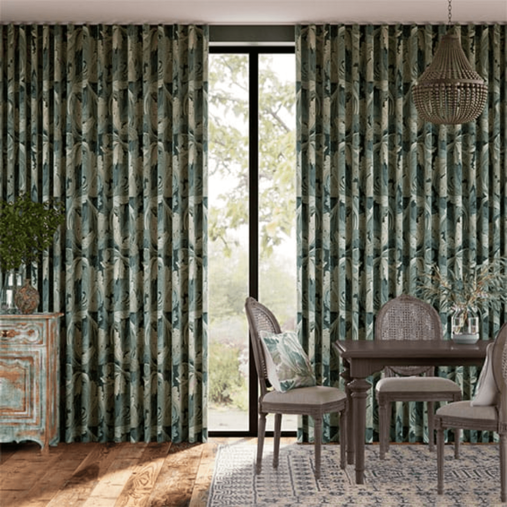 William Morris Acanthus Velvet Forest | Curtains gallery detail image