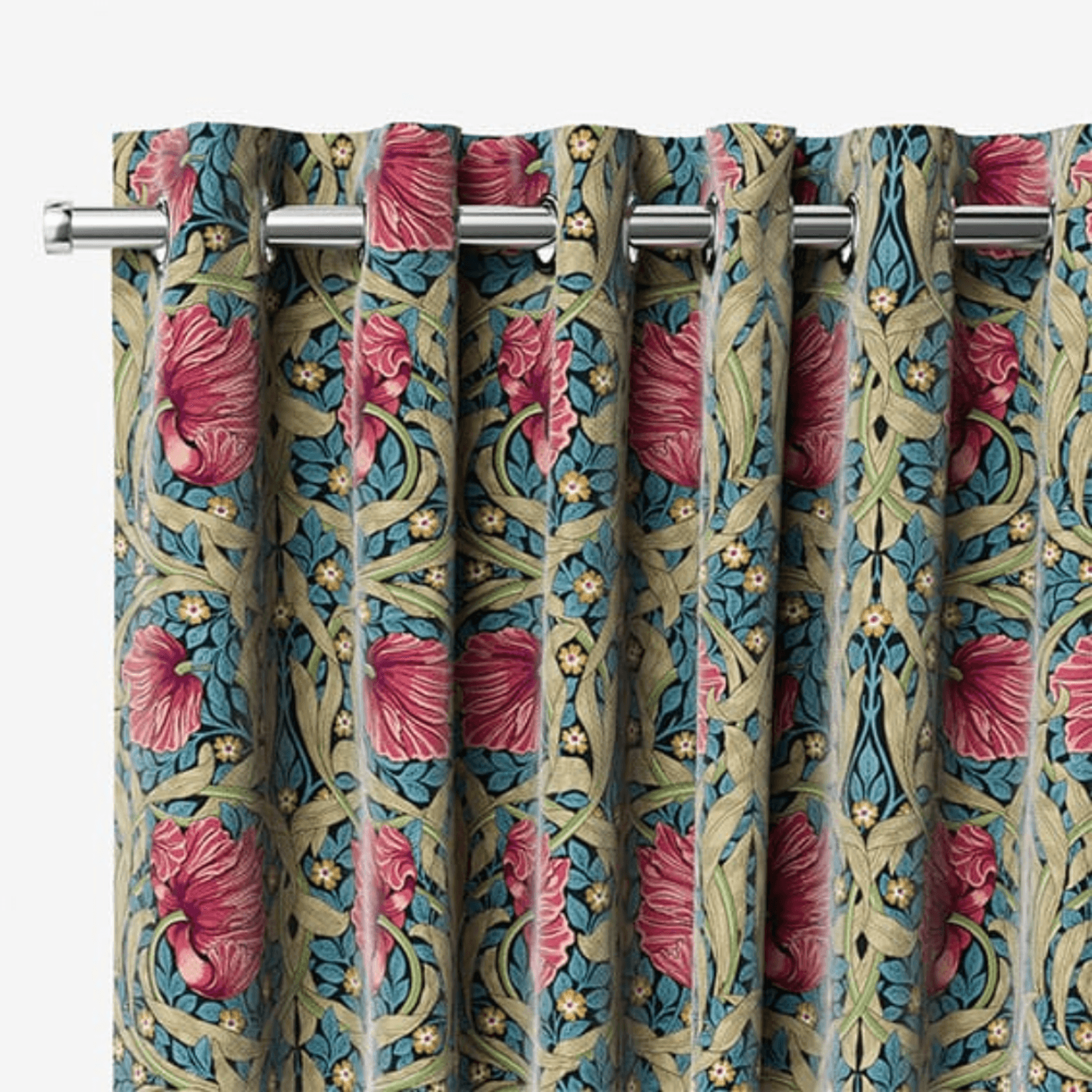 William Morris Pimpernel Teal | Curtains gallery detail image