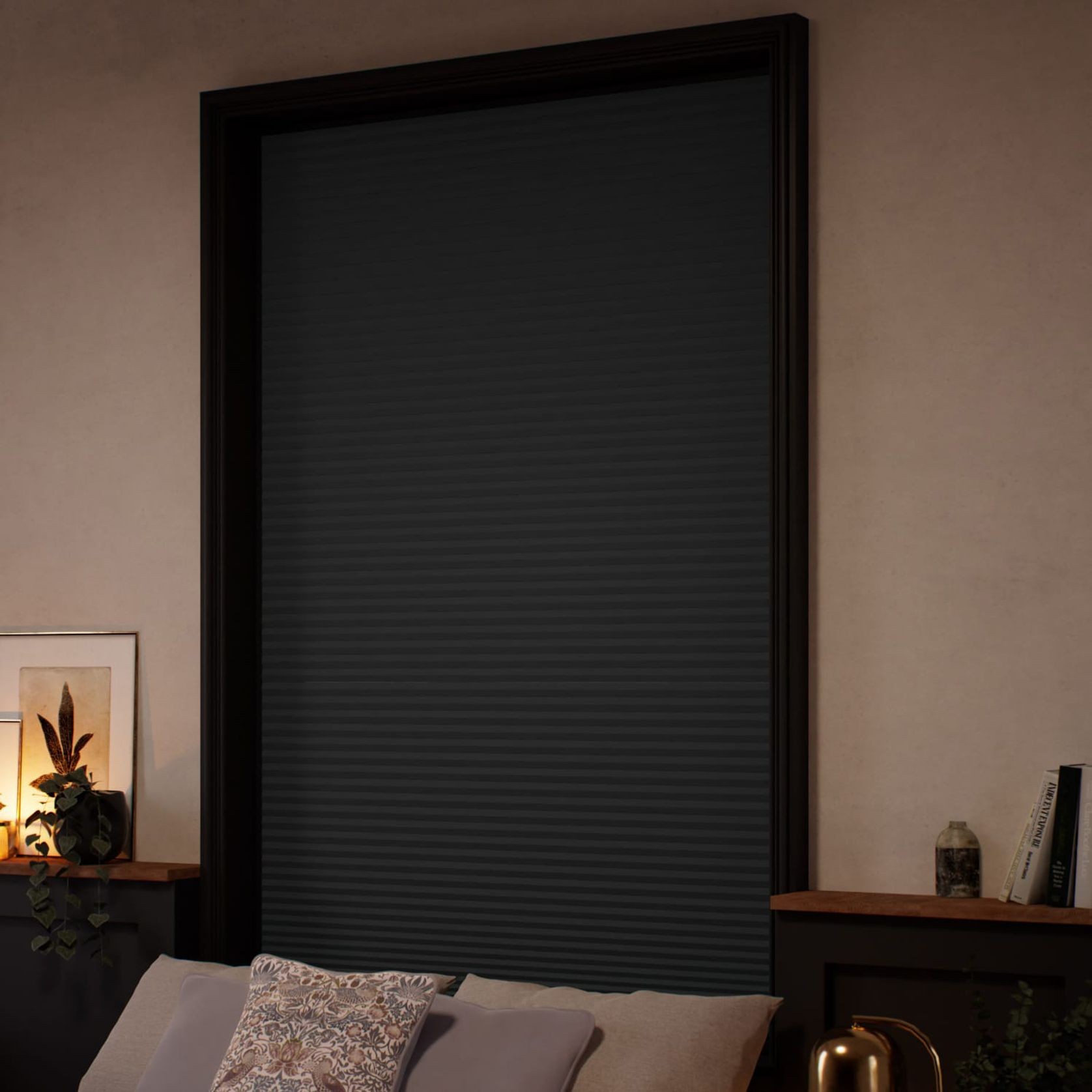 Slimline Total Blockout Charcoal | Honeycomb Blinds gallery detail image