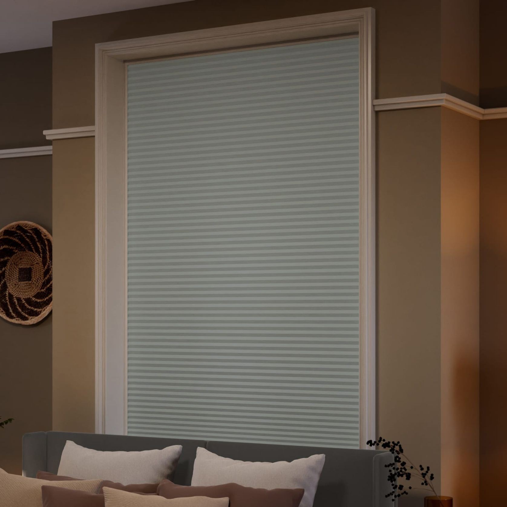 Slimline Total Blockout Winter Grey | Honeycomb Blinds gallery detail image