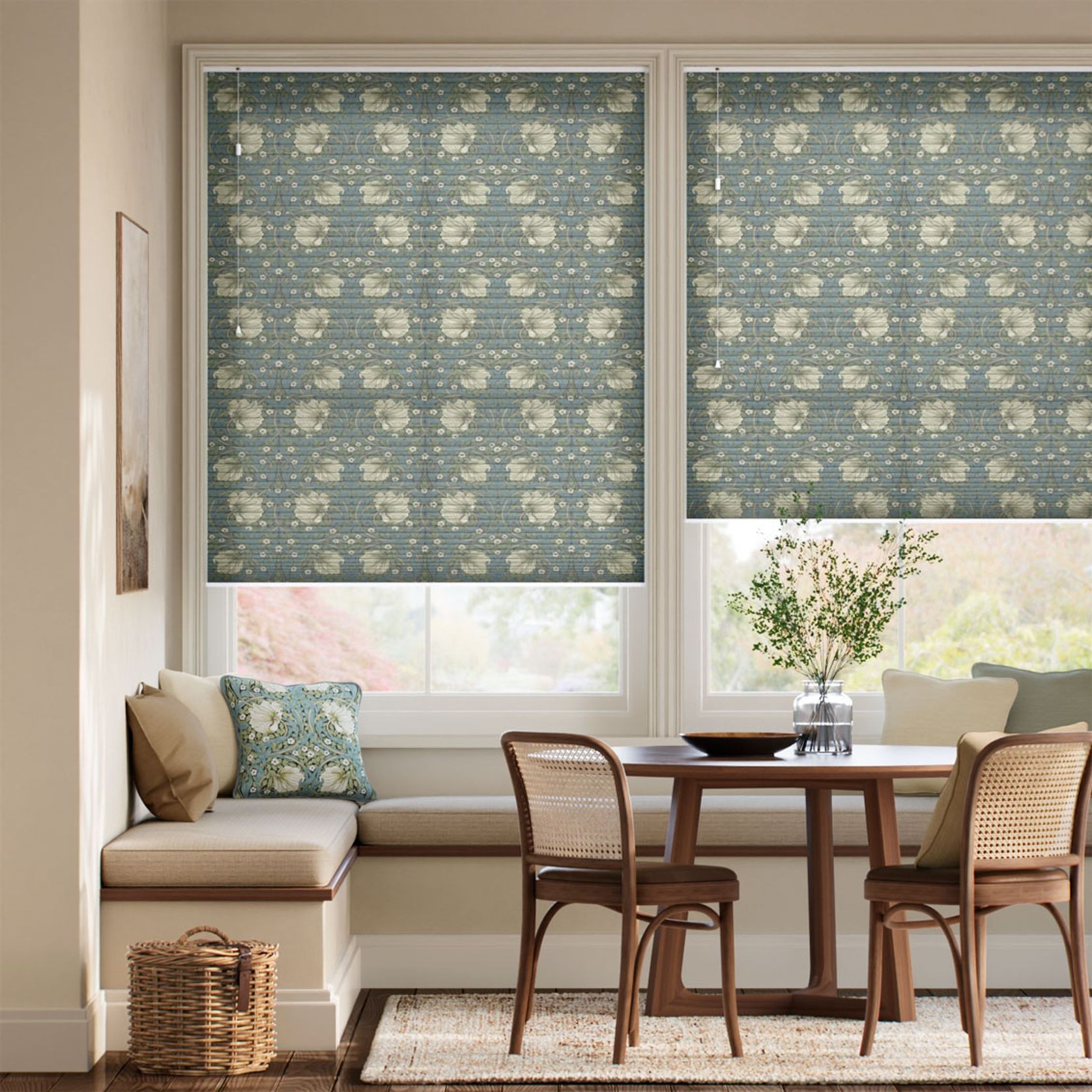 William Morris Pimpernel Sage | Honeycomb Blind gallery detail image