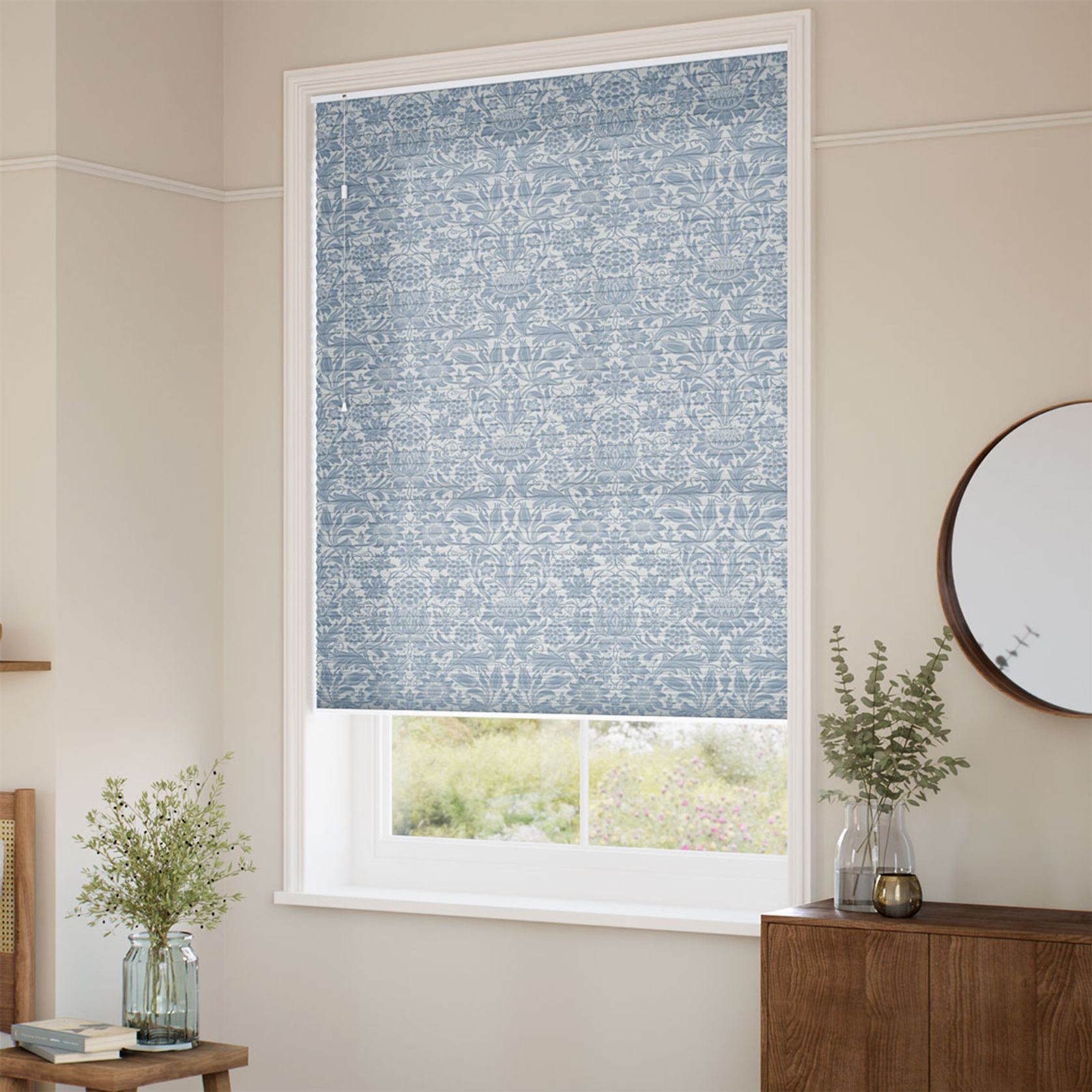 William Morris Sunflower Vintage Blue | Honeycomb Blind gallery detail image