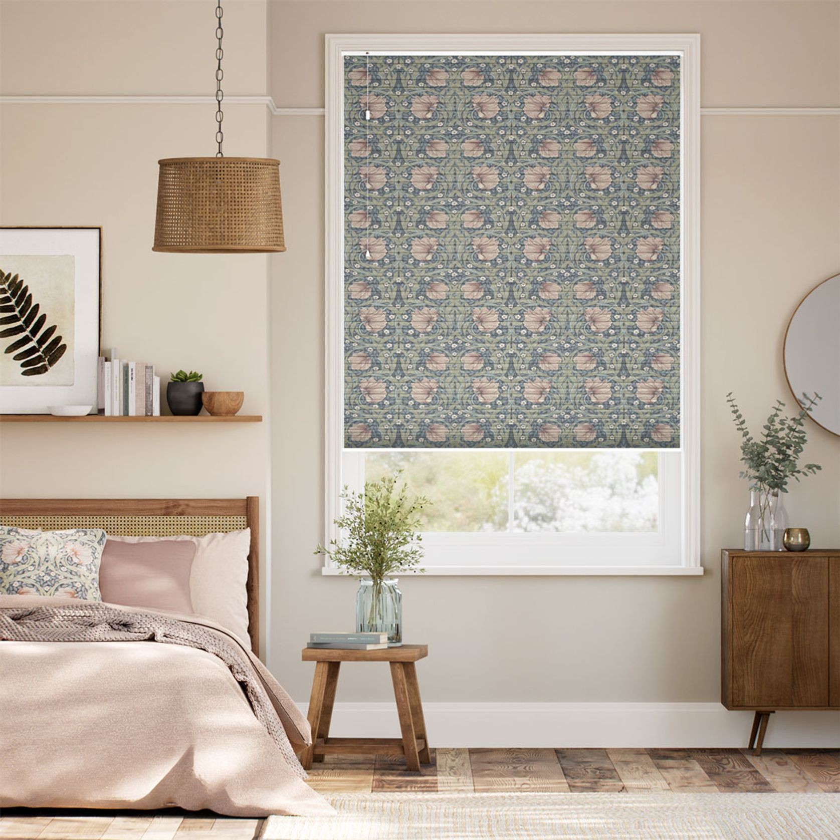 William Morris Pimpernel Blush | Honeycomb Blind gallery detail image