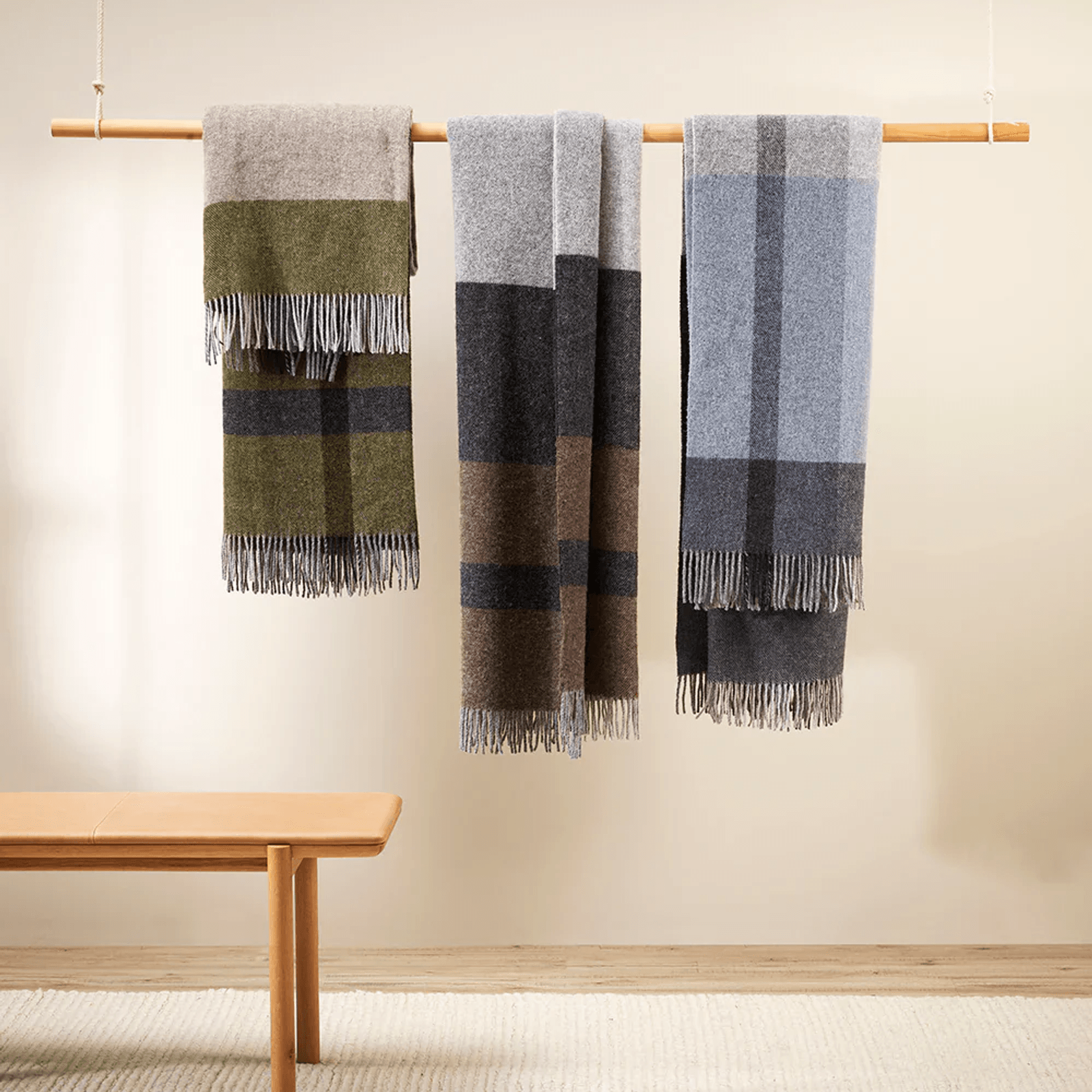 Baya Brunswick Throw - Bracken | Pure NZ Wool gallery detail image