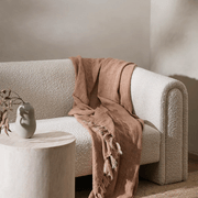 Baya Millhouse Throw - Clay | 100% Linen gallery detail image