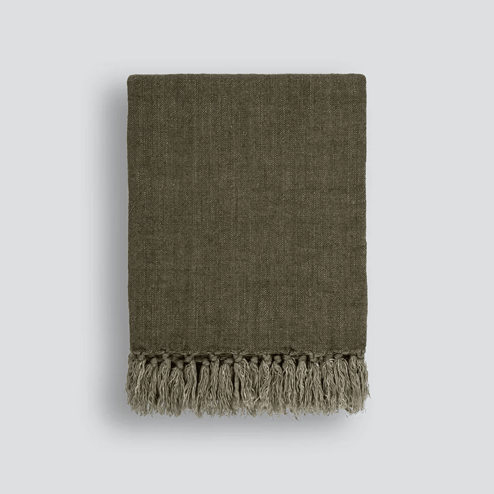 Baya Millhouse Throw - Winter Moss | 100% Linen gallery detail image