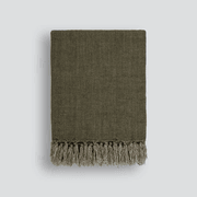 Baya Millhouse Throw - Winter Moss | 100% Linen gallery detail image