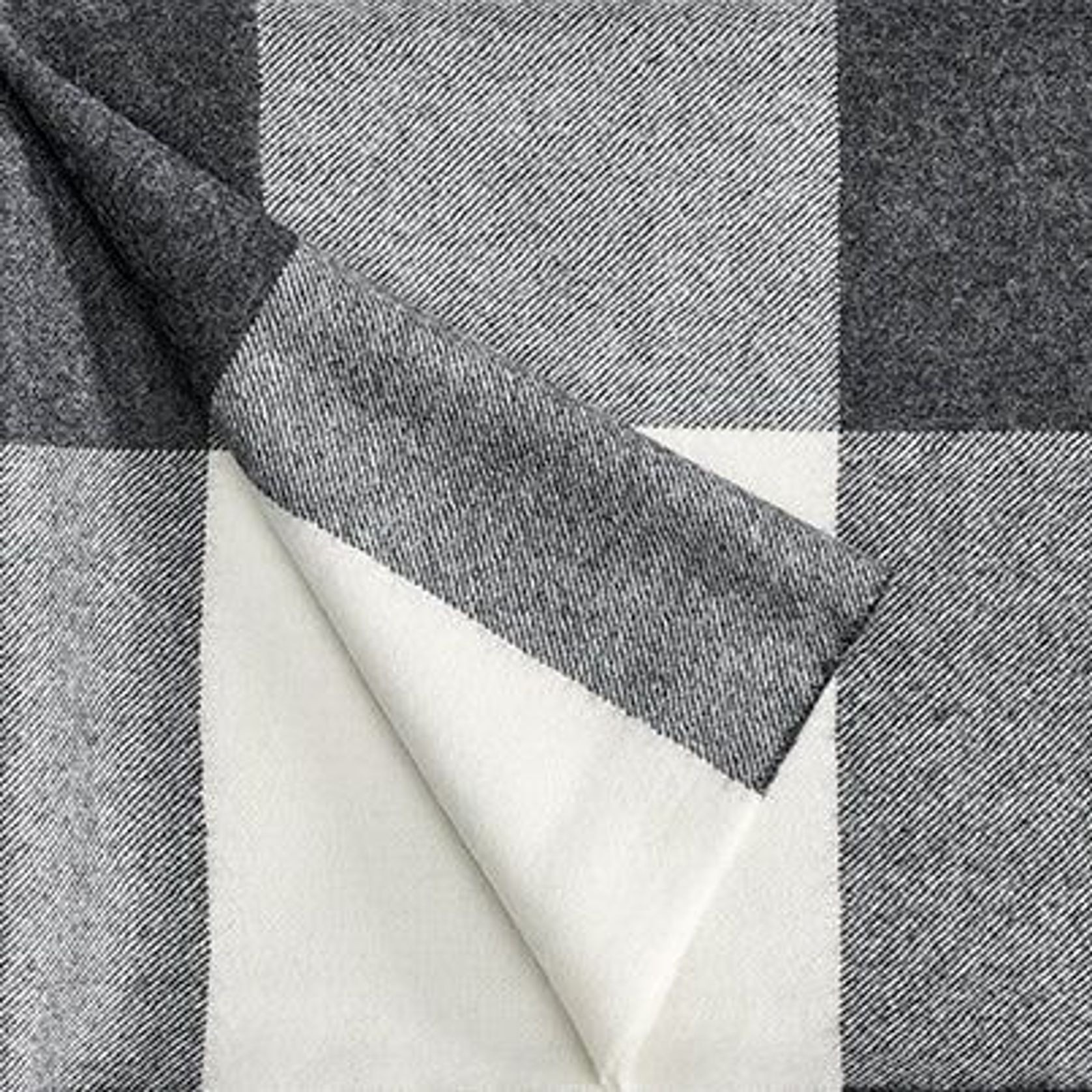 Fischbacher 1819 Alpaca Throw - Carre Black and White gallery detail image