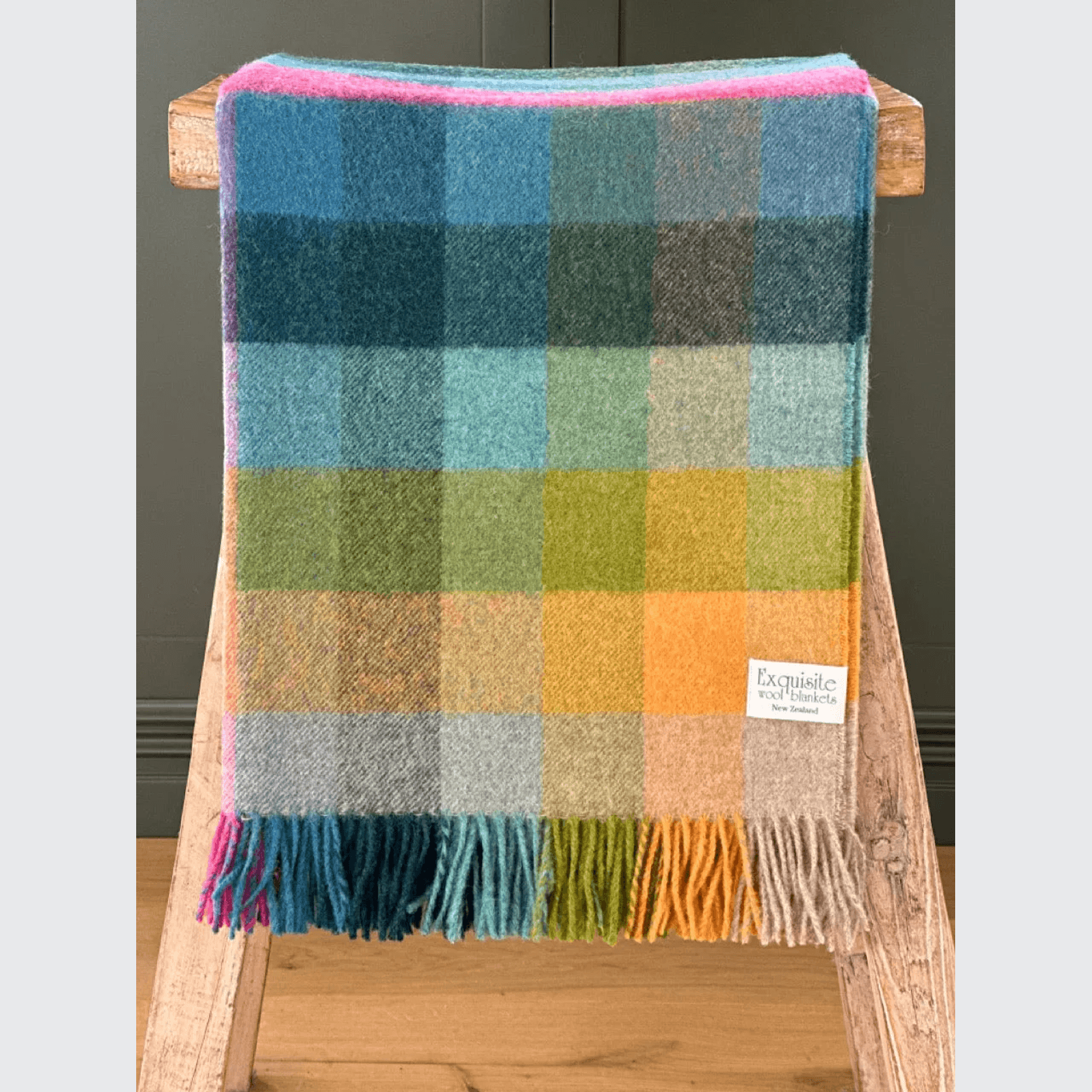 NZ Wool Throw - Harlequin Tutti Frutti | 100% Pure NZ Wool gallery detail image