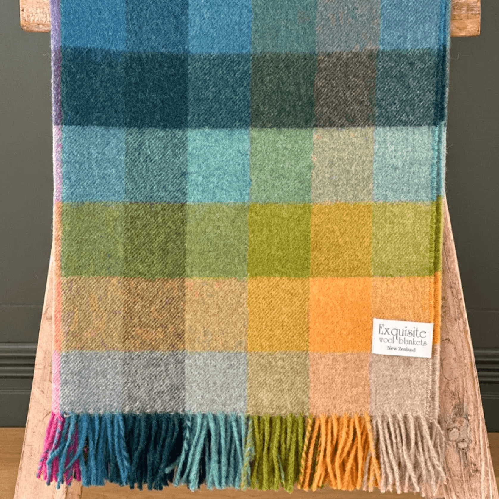 NZ Wool Throw - Harlequin Tutti Frutti | 100% Pure NZ Wool gallery detail image