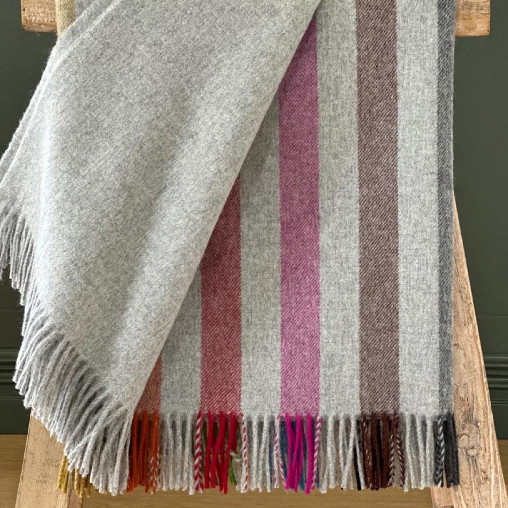 NZ Merino Throw Blanket - Henley Grey | 100% Pure Wool gallery detail image