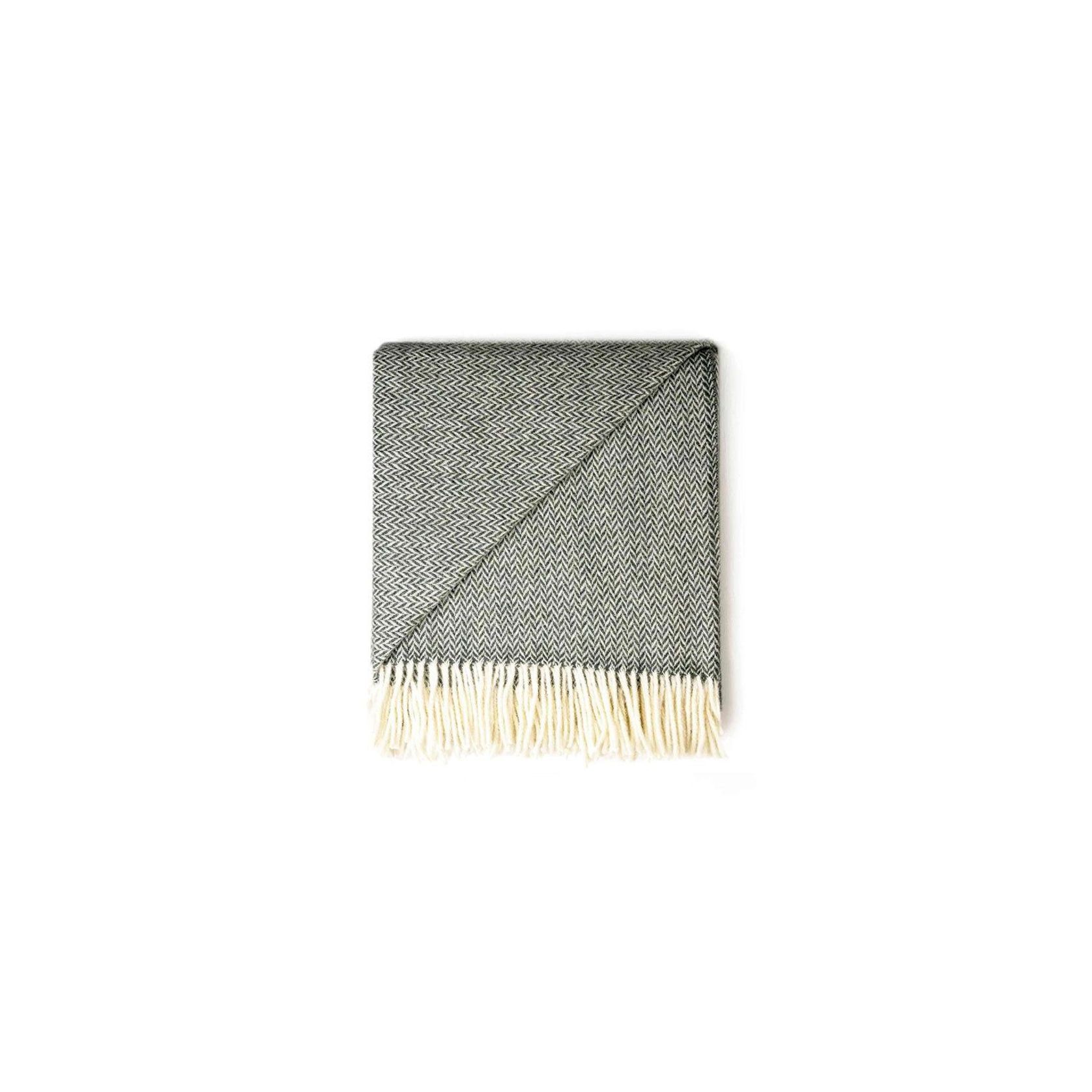 Ruanui Station Lambswool Throw - Goss Green Chevron gallery detail image