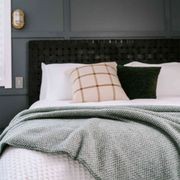 Ruanui Station Lambswool Throw - Goss Green Chevron gallery detail image