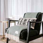 Ruanui Station Lambswool Throw - Goss Green Chevron gallery detail image