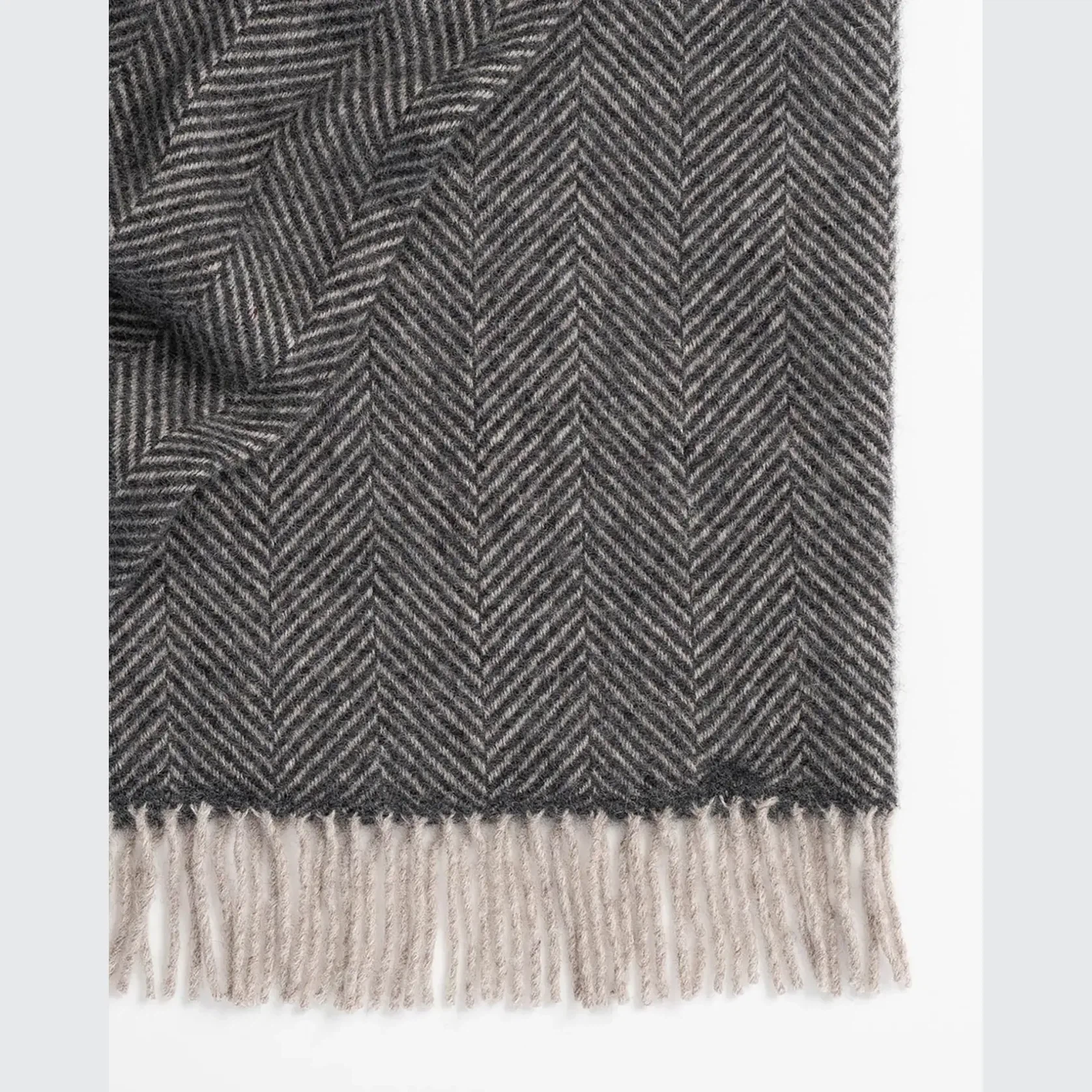 Weave Lerwick Throw Blanket - Charcoal | 100% Wool gallery detail image