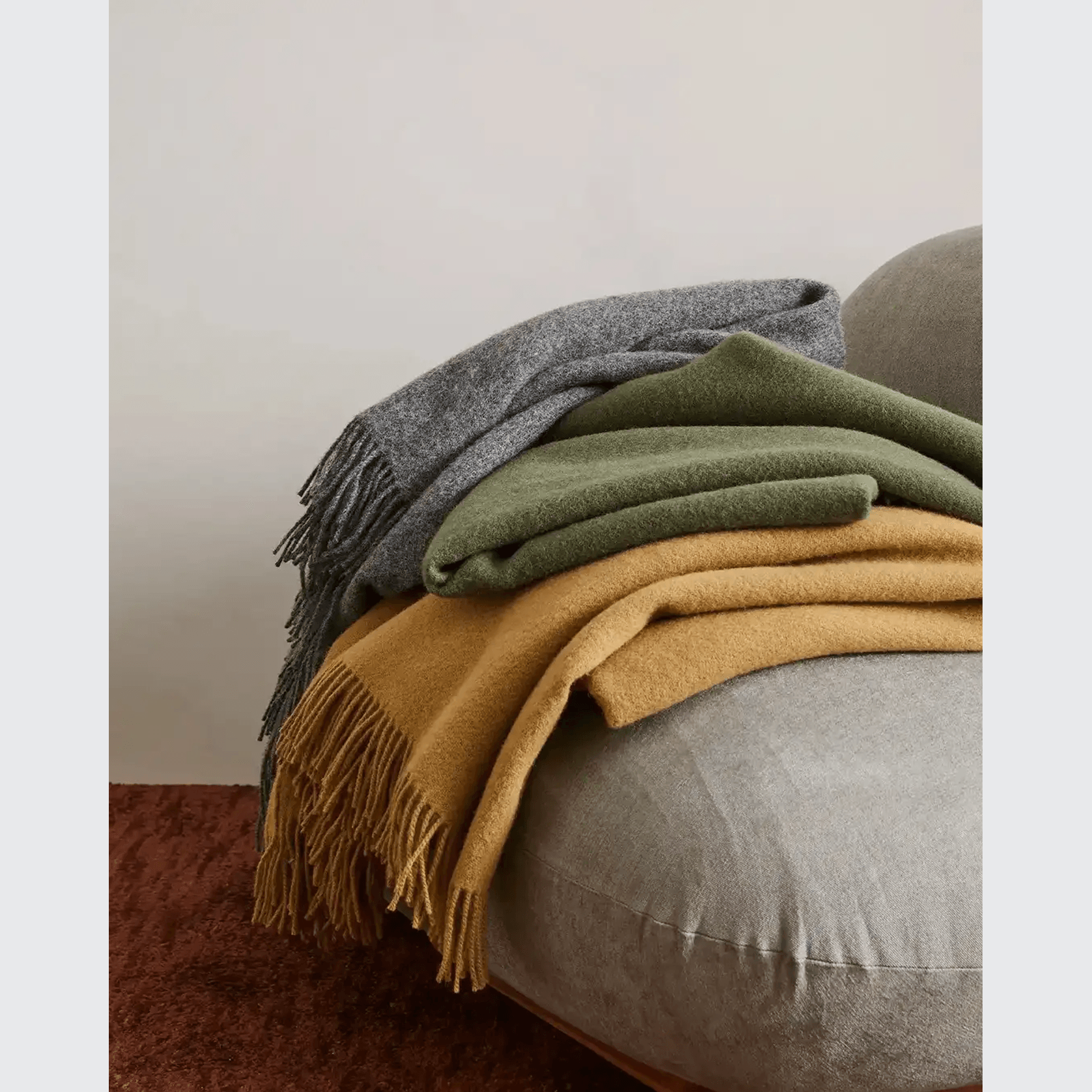 Weave Home Nevis Throw Blanket - Charcoal | NZ Lambswool gallery detail image