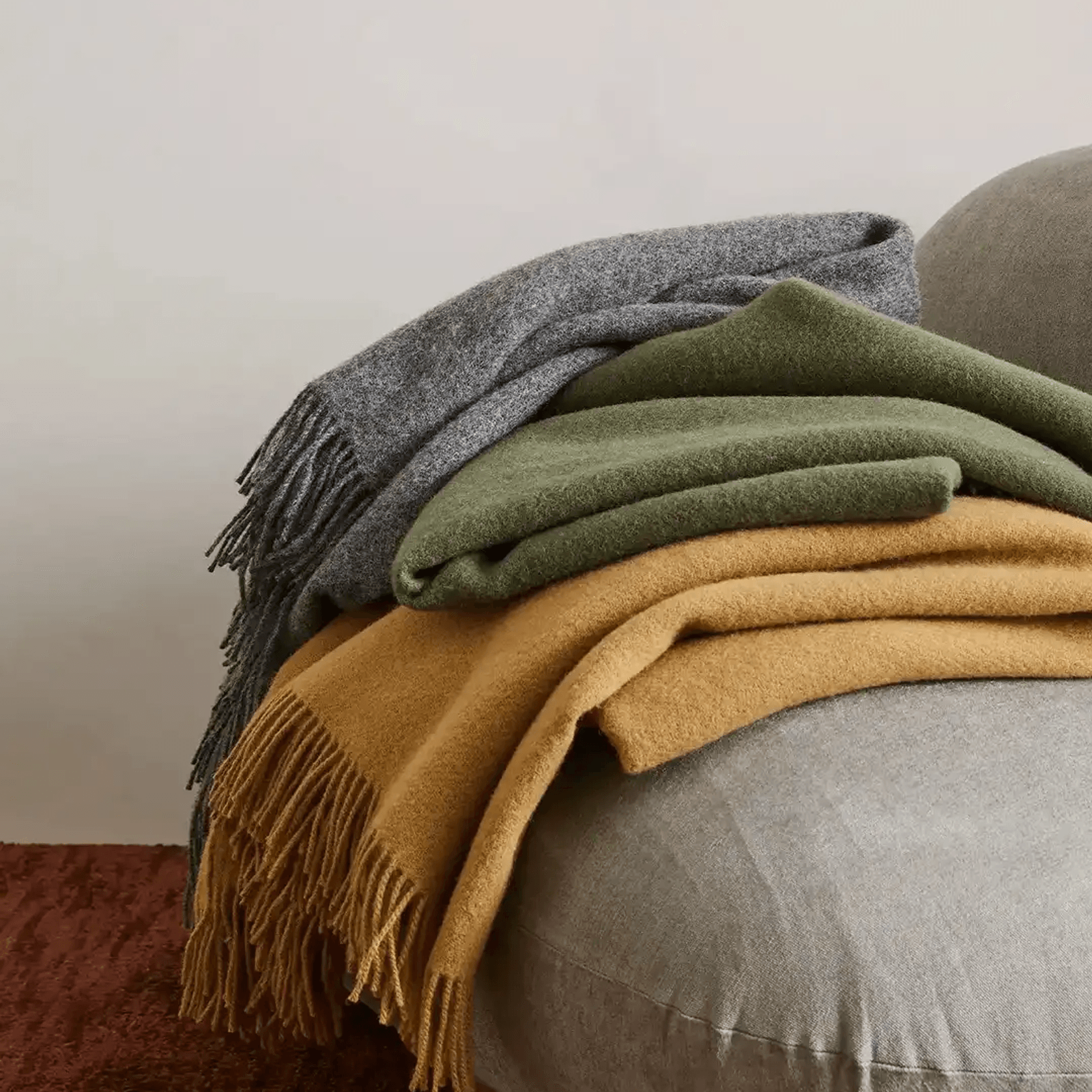 Weave Home Nevis Throw Blanket - Charcoal | NZ Lambswool gallery detail image