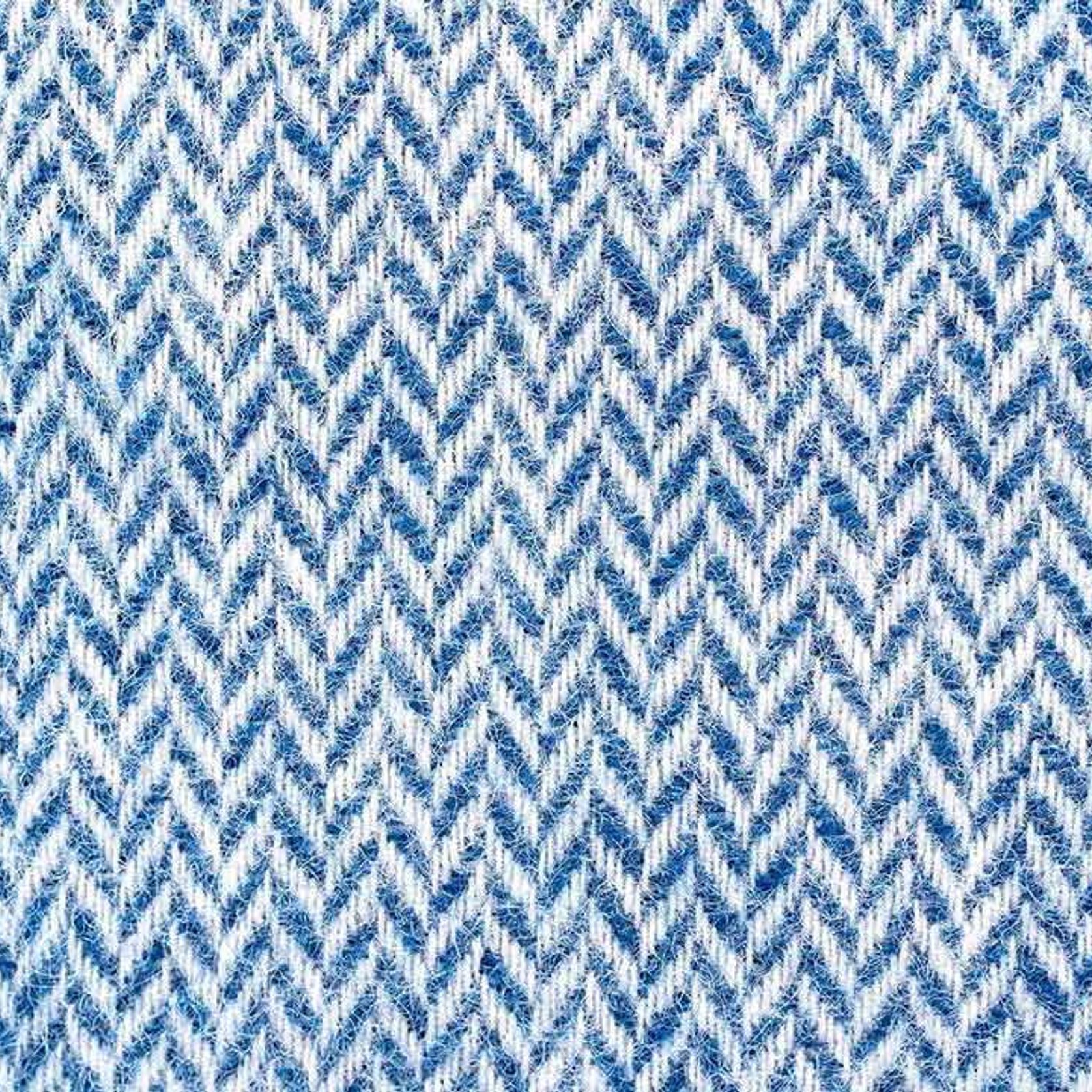 Ruanui Station Lambswool Throw - Blue Cliffs Blue Chevron gallery detail image