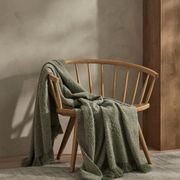 Weave Home Clive Wool Throw Blanket - Spruce | NZ Made | Bouclé gallery detail image