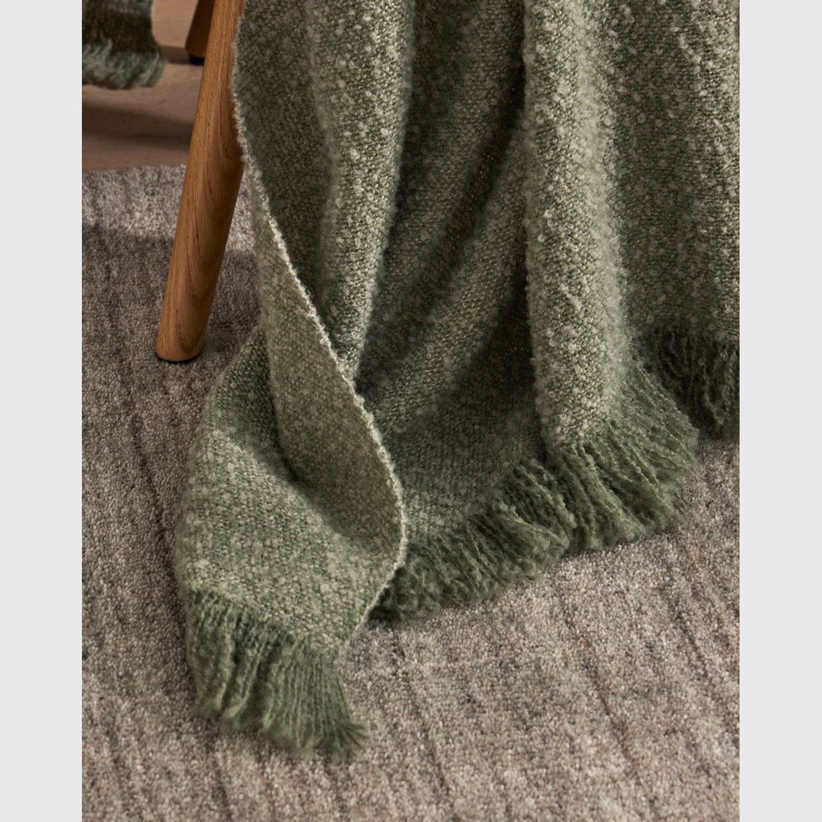 Weave Home Clive Wool Throw Blanket - Spruce | NZ Made | Bouclé gallery detail image