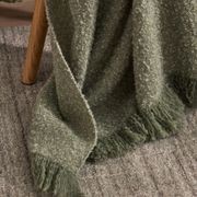 Weave Home Clive Wool Throw Blanket - Spruce | NZ Made | Bouclé gallery detail image