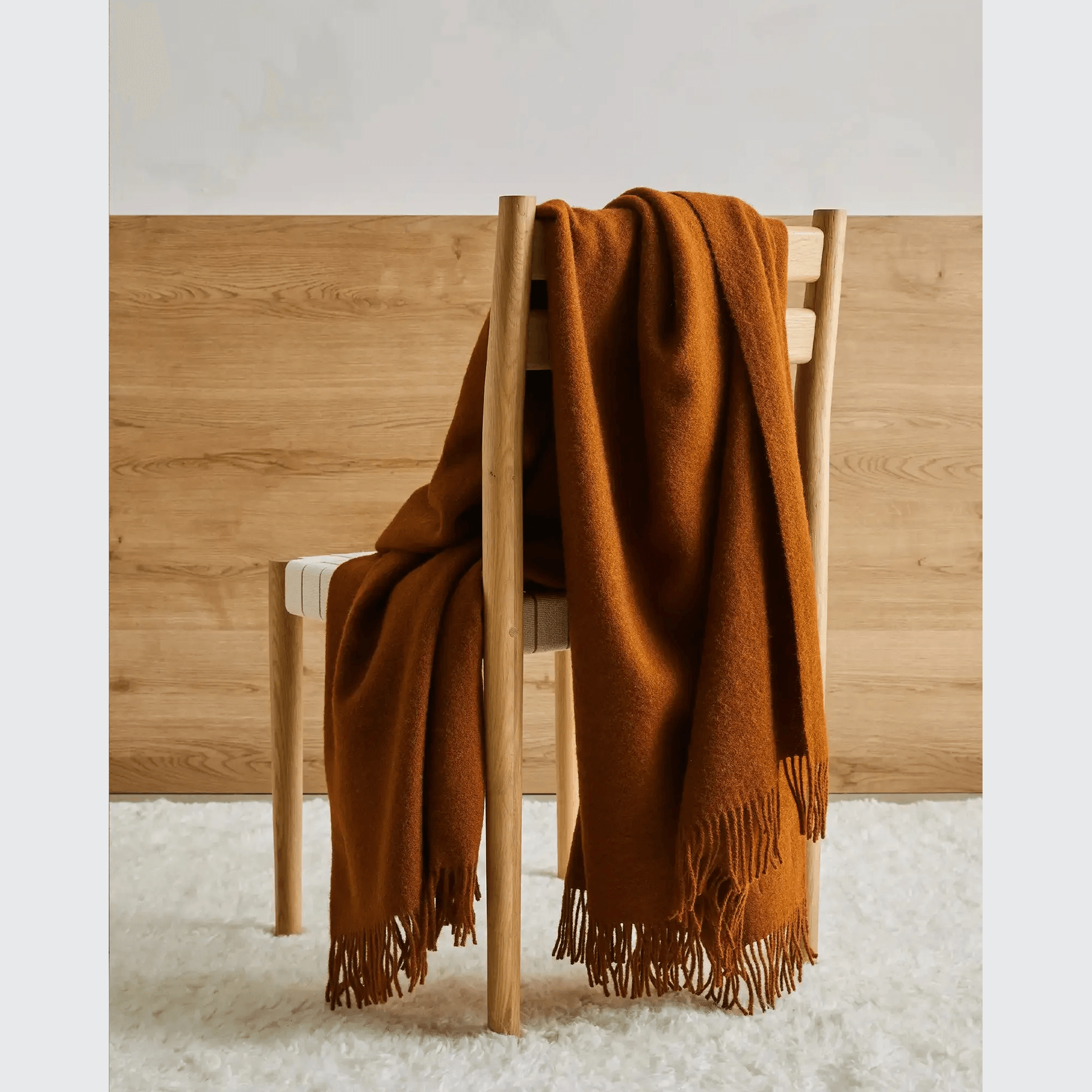 Weave Home Nevis Throw Blanket - Spice | NZ Lambswool gallery detail image