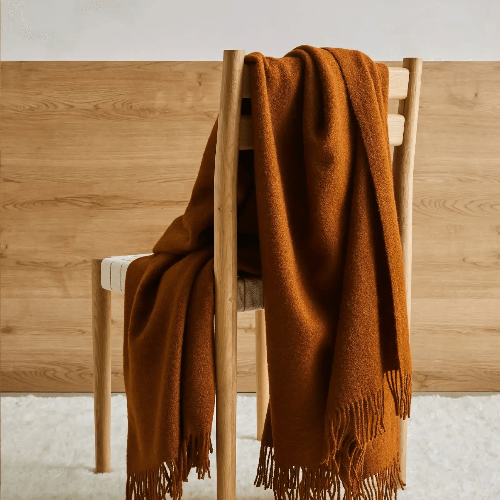 Weave Home Nevis Throw Blanket - Spice | NZ Lambswool gallery detail image