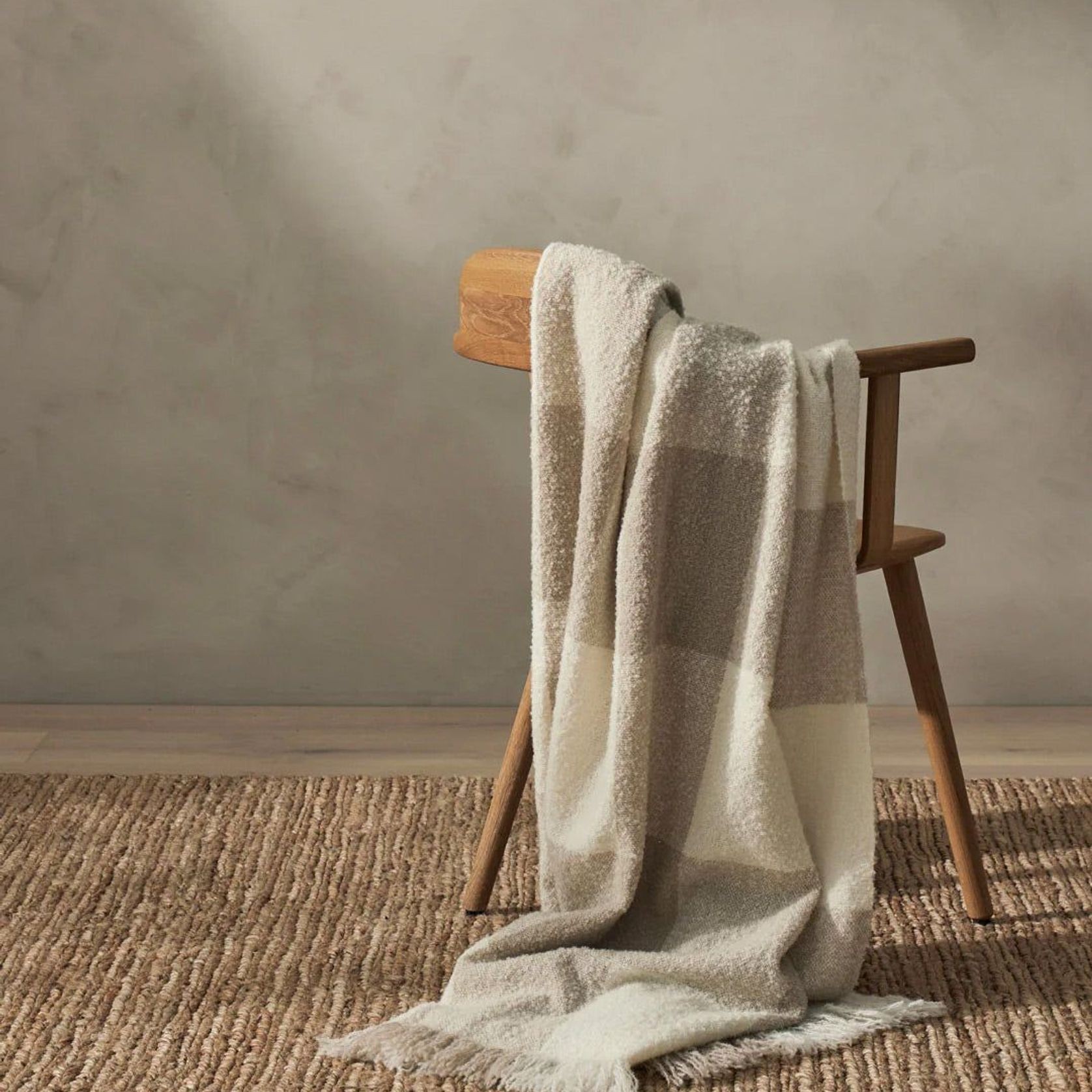 Weave Home Havelock Throw Blanket - Natural | NZ Made gallery detail image