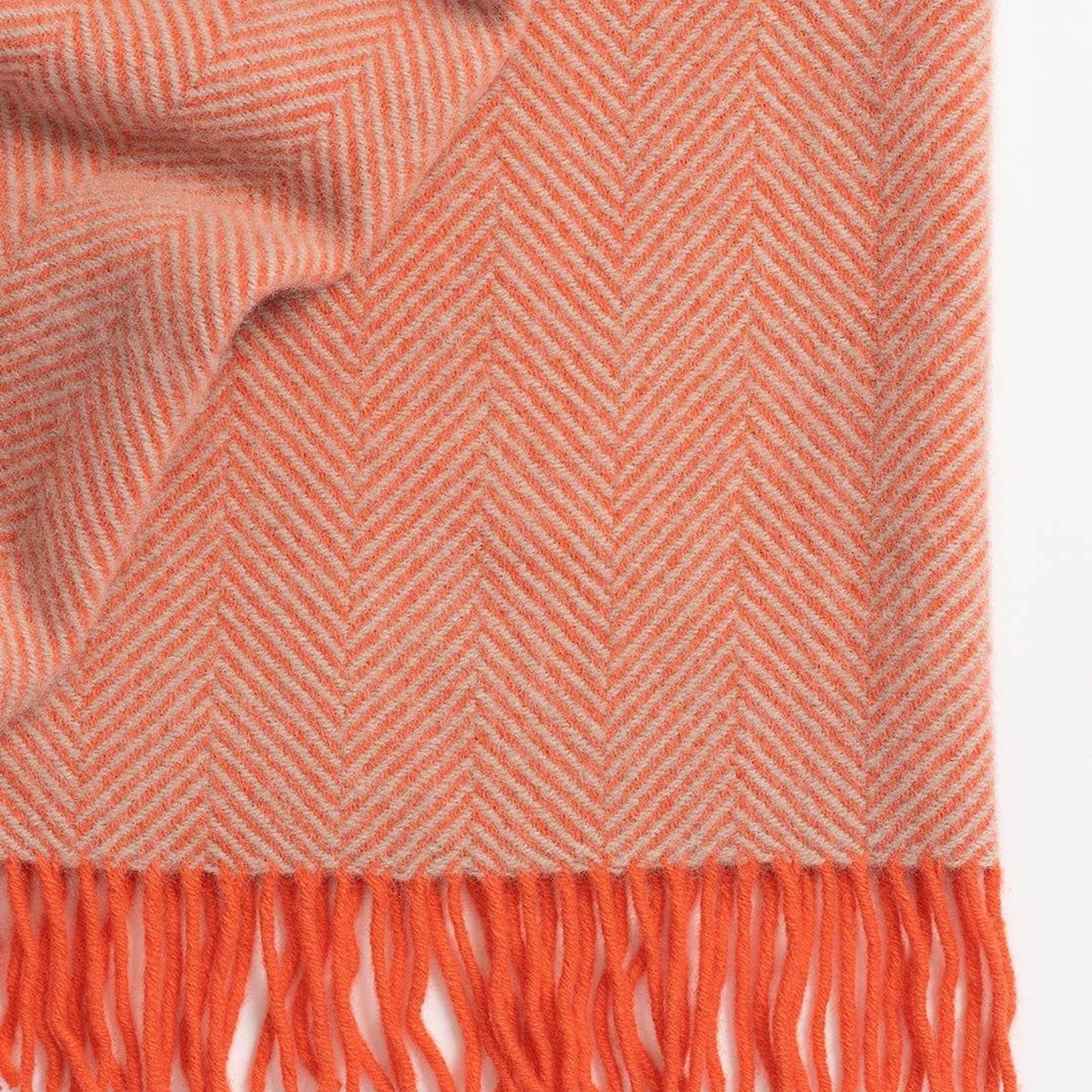 Weave Home Lerwick Throw Blanket - Tangelo | 100 % Wool gallery detail image