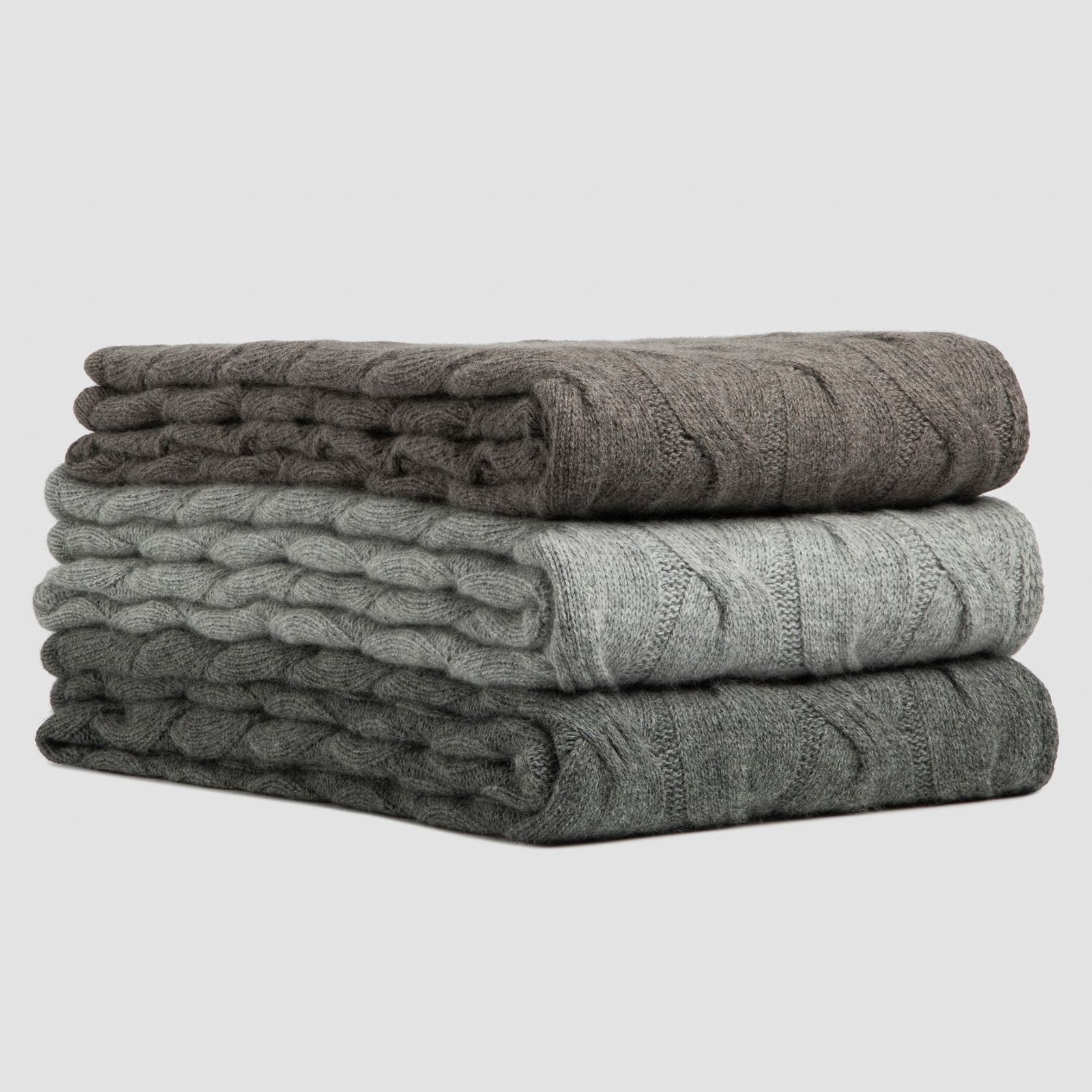 Chunky Cable Angora & Merino Wool Throws gallery detail image