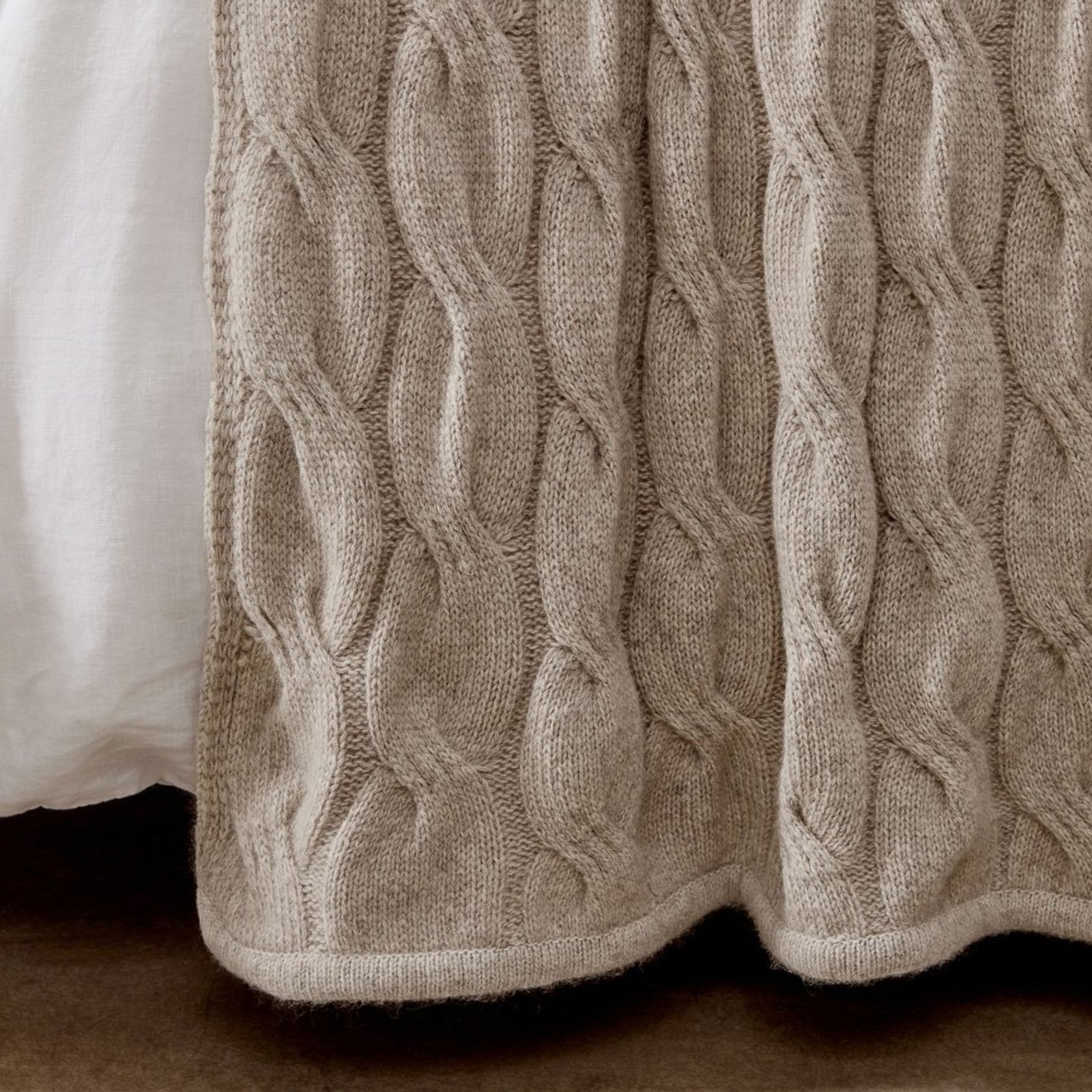 Chunky Cable Angora & Merino Wool Throws gallery detail image