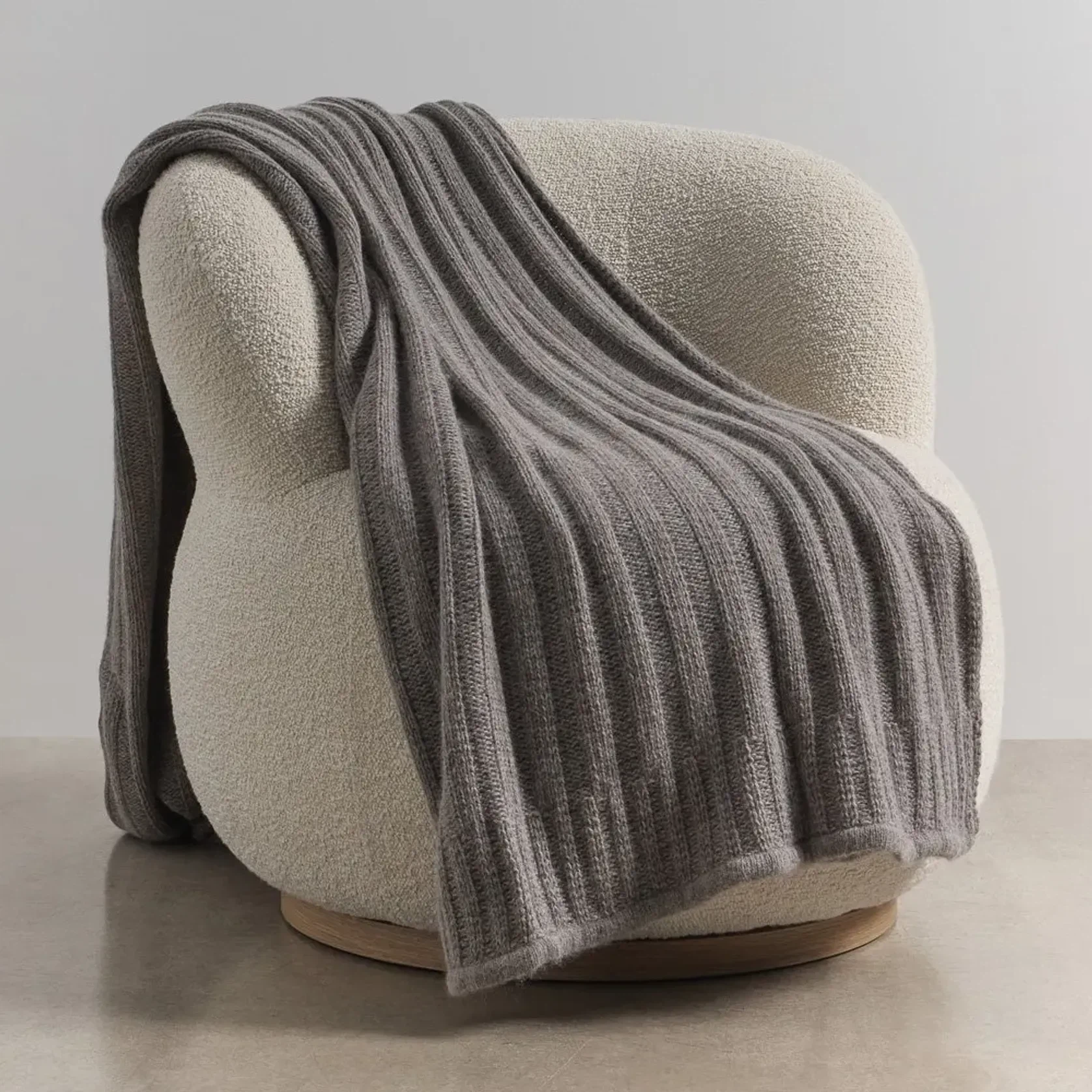Chunky Rib Angora & Merino Wool Throws gallery detail image